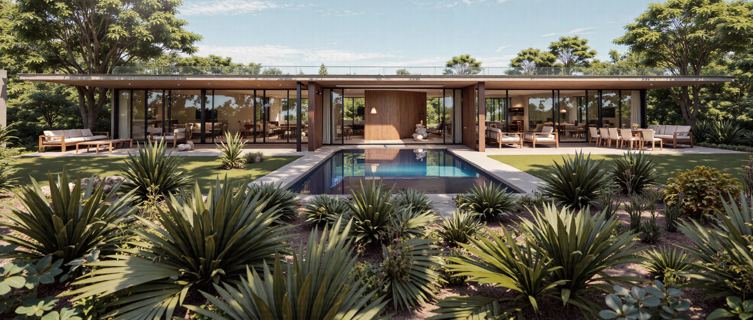 Finished image with photography-grade planting and mature vegetation